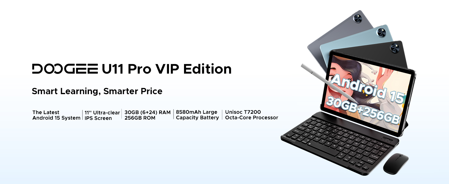 DOOGEE U11 Pro Tablet 11 Inch, 30GB+256GB/2TB TF, 8580mAh& Newest