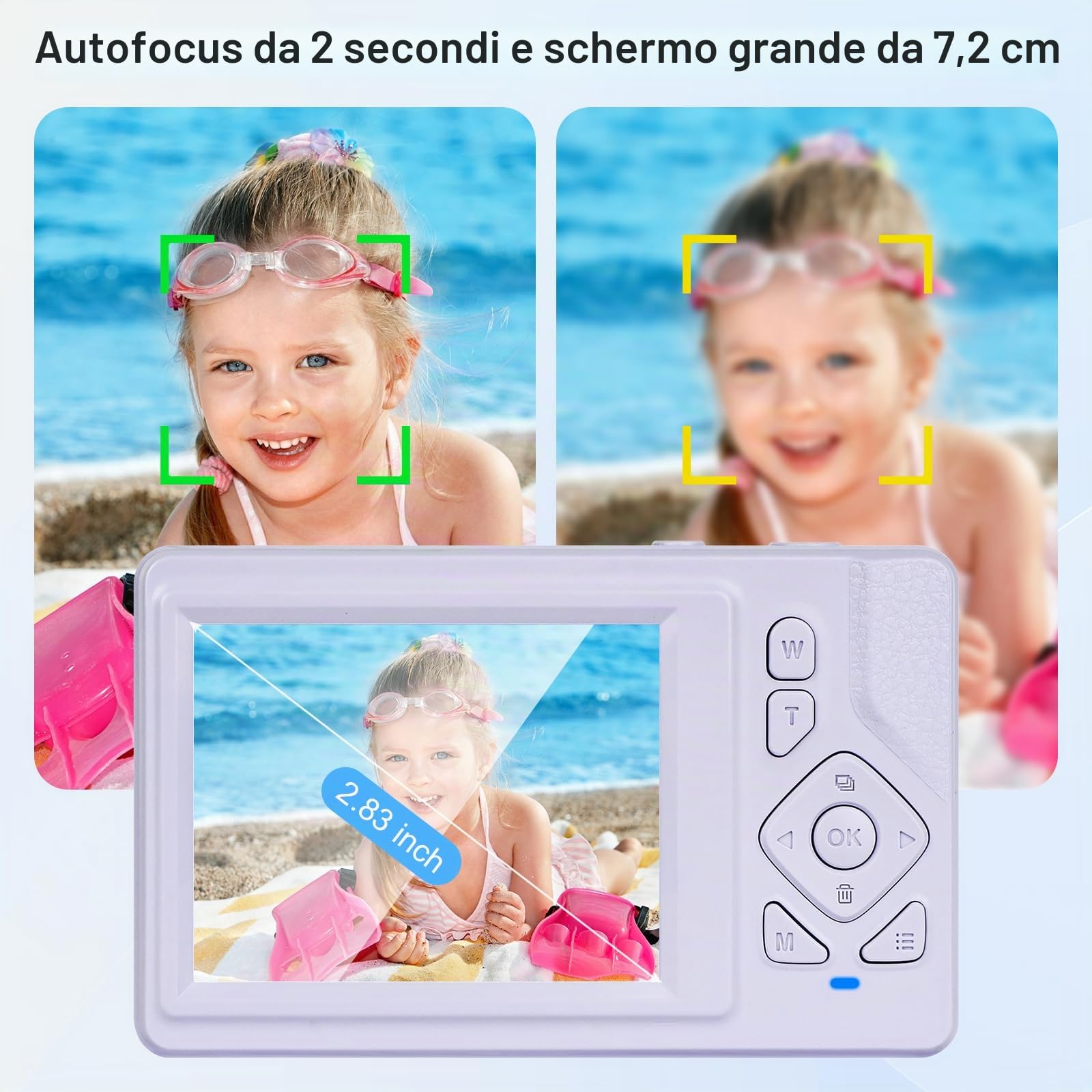 Fotocamera digitale 4K - 48MP UHD fotocamera digitale con 2,83” Schermo LCD e 18X Zoom Digitale Anti-Shake Fotocamera Fotografia Vlogging con 32gb SD Card per bambini Studenti Principianti (Viola)