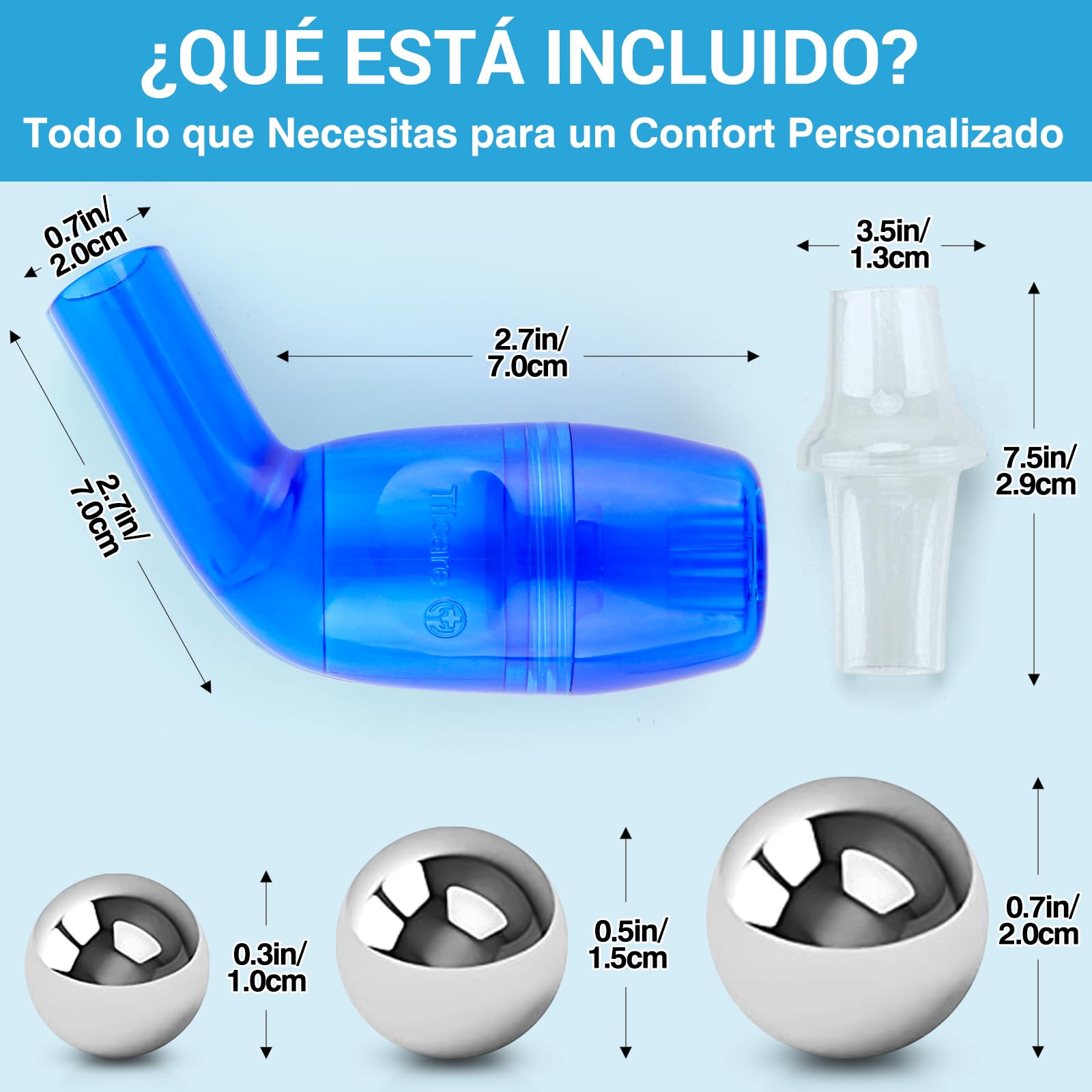 Tilcare Dispositivo de Eliminación de Moco y Expansor de Pulmón Respiratorio - Ayuda de Terapia de Ejercicio y Limpieza - Gran Tratamiento para EPOC, Asma, Fibrosis Quística o Fumadores