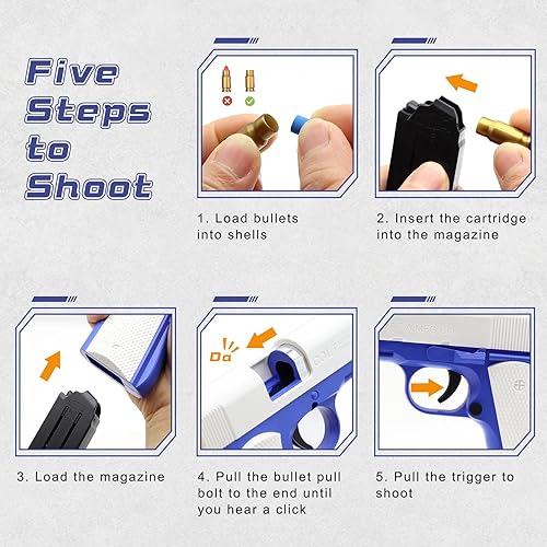 Miniatura 5 de EagleGrove Pistola de juguete de bala suave para niños con 50 balas de espuma, juguete de expulsión de conchas, pistolas de espuma - Modelo