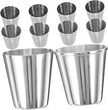 BESPORTBLE 10 Pçs Portátil Grelha De Vidro De Vinho Ao Ar Livre Copos De Vinho De Aço Inoxidável Copo De Vinho De Viagem Borda De Prata Caneca De Cerveja Aço Inoxidável Copos De Vinho Ao Ar