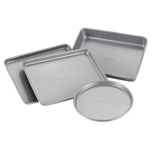 Farberware Bakeware Steel Nonstick Toaster Oven Pan Set, 4-Piece Baking