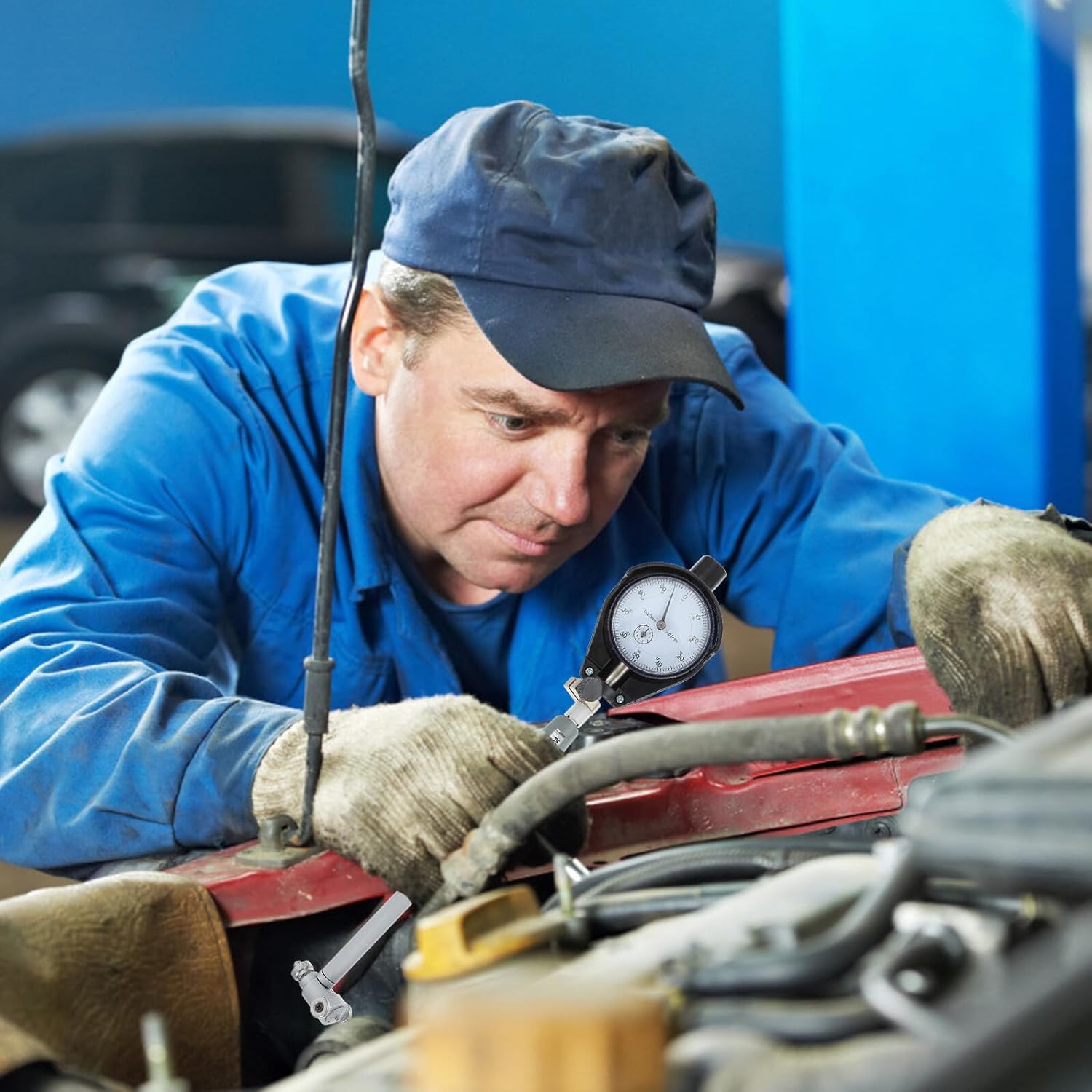 Precision Manual Inner Bore Gauge with Dial Indicator for Vehicle Repair Flexible Hole Gauge Tool for Accurate Engine Measurement