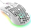383 Ultralight Wired Gaming Mouse, Lightweight Honeycomb Shell, 4 RGB Breathing Backlit Mice, 4 Adjustable DPI 2400, USB Optical Computer Mice for Win10XPXboxPS4PS5MacAirHPAcer White