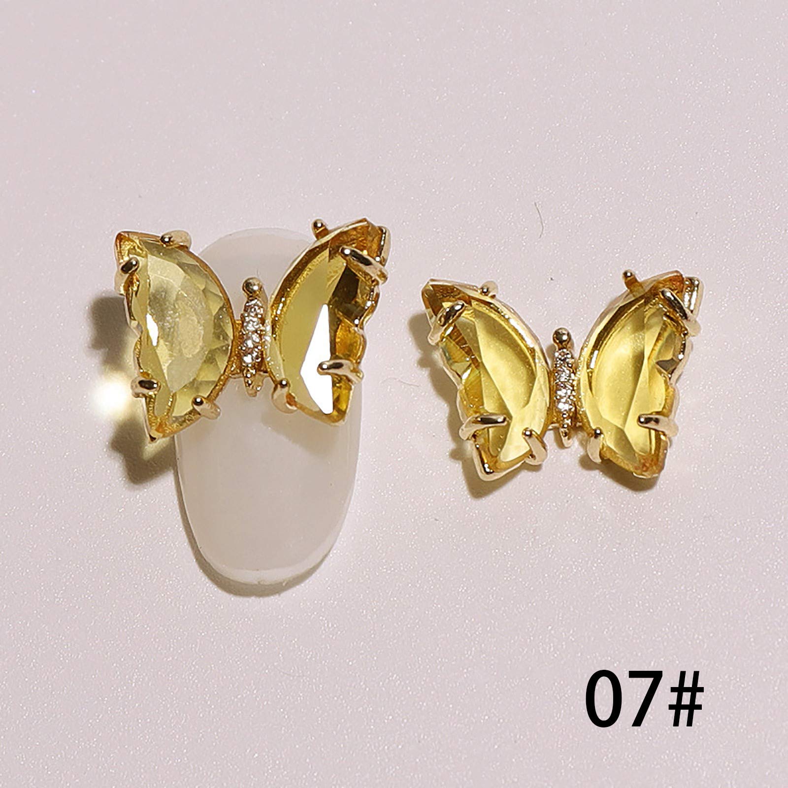 Nagelanhänger-Set Mit 3D-Motiven & AB-Strasssteinen – Schmetterling, Bär, Blumen & Sterne