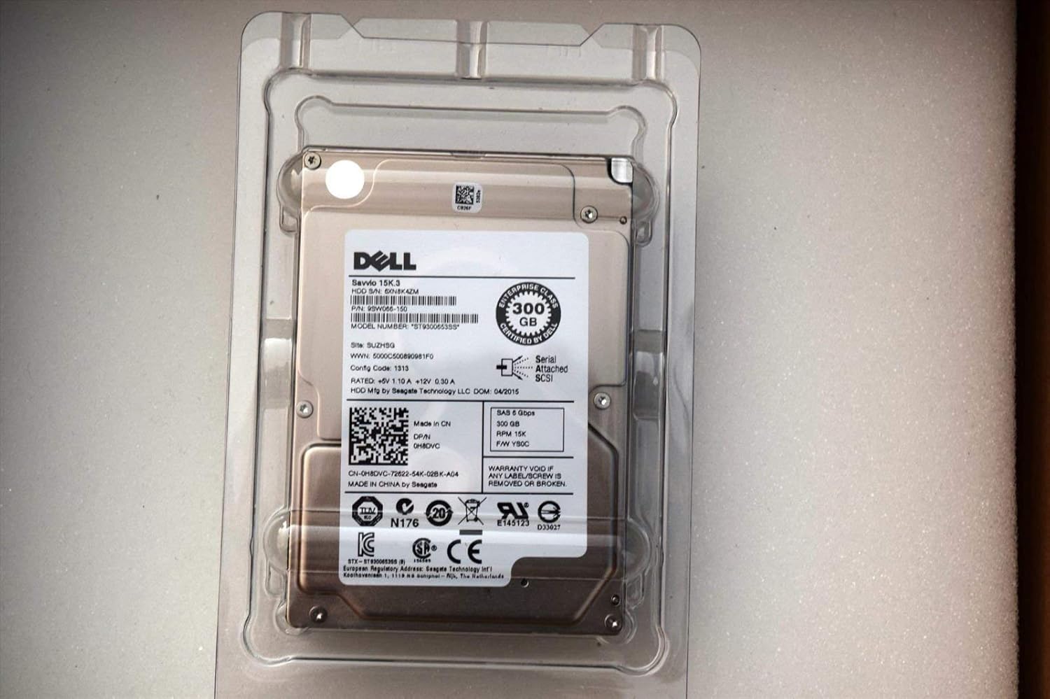 DELL 9SW066-150 - 300GB 15K SAS 6G 2.5IN SFF HDD W/ R SERIES TRAY - NEW PULL (Renewed)