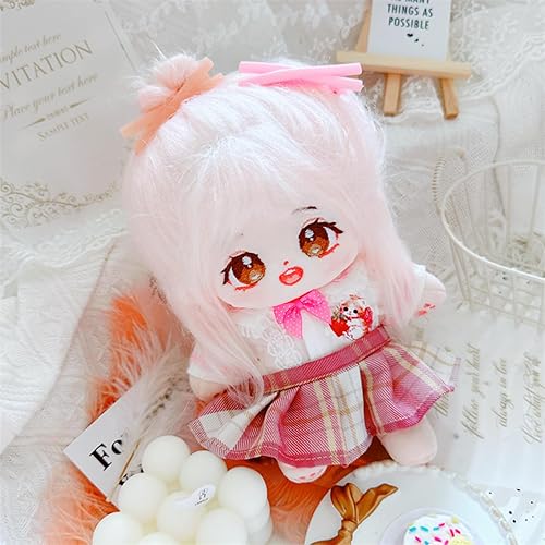 Miniatura 3 de CALEMBOU Juego de ropa de peluche para muñecas, lindo uniforme JK para muñecas suaves de 8 pulgadas (rosa)