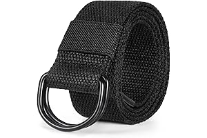 Mens & Womens Canvas Belt with Black D-ring Buckle