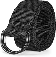 Maikun Unisex Canvas Belt with D-Ring Buckle - 1.5" Wide Breathable Adjustable Fabric Belt for Men Women Casual Sports Outdoor