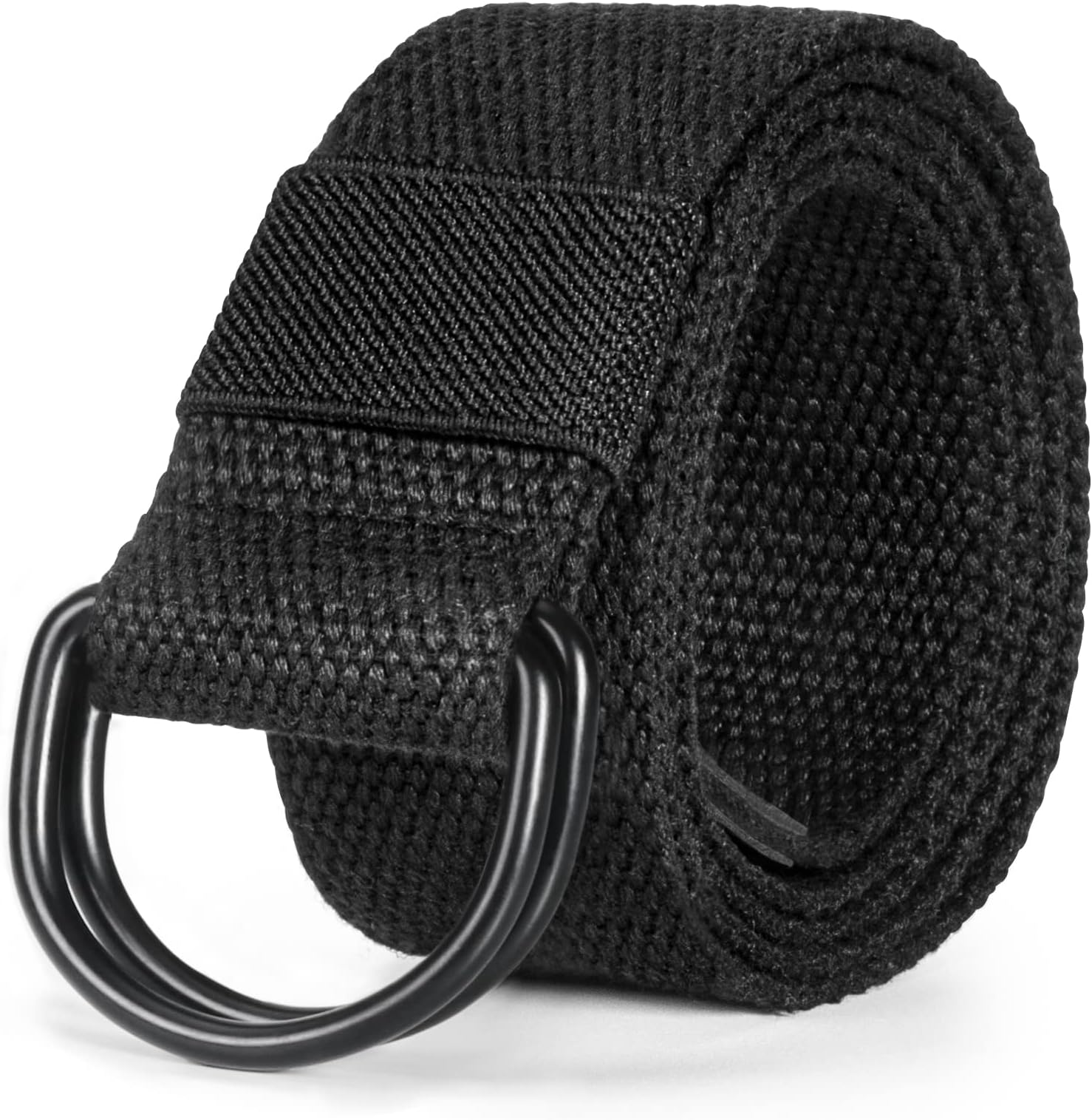 Mens & Womens Canvas Belt with Black D-ring 1 1/2" Wide Extra Long Solid Color