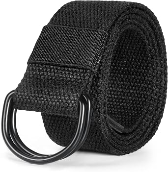 حزام قماش من الرجال والنساء مع مشبك أسود D-ring 1 1/2 "حزام قماش صلب عريض للرجال