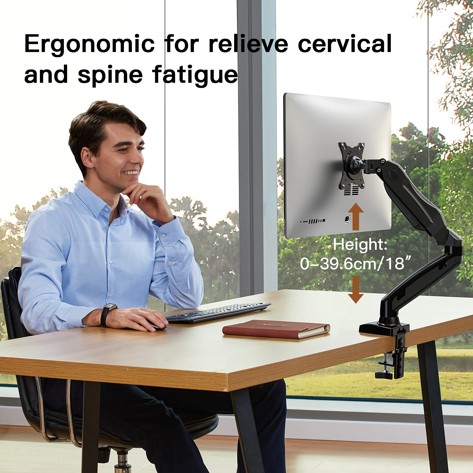 Buy HUANUO Single Monitor Arm for 13 to 30 inch Screen, Gas Spring