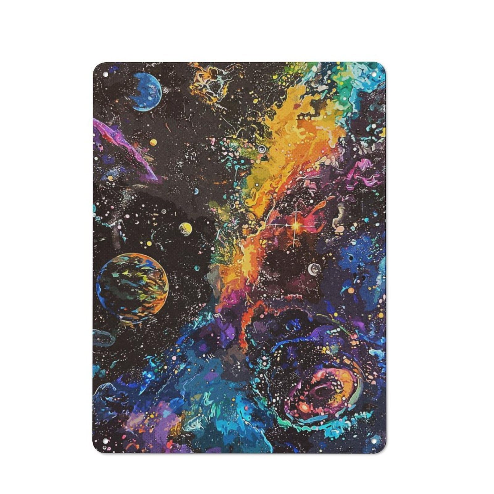 Junmoney Vintage Space Tin Wall Plaque 40X30cm With For Home Office Or Studio, Gift Idea At Christmas For Creative Workspace Decorators