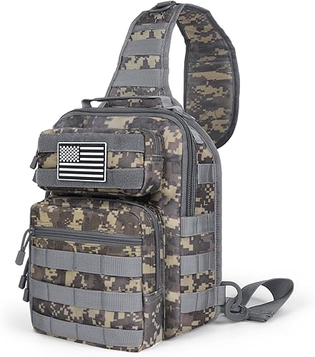 Miniatura 8 de HAOMUK Mochila táctica para el hombro, mochila militar Rover, bolsa pequeña EDC para el pecho para hombres