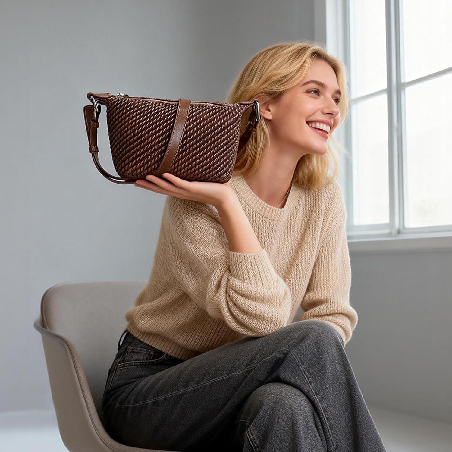 Shoulder Bag for Women Faux Leather Crossbody Bag Hobo Handbag with Adjustable Strap Purses for Work Travel | Shoulder Bag