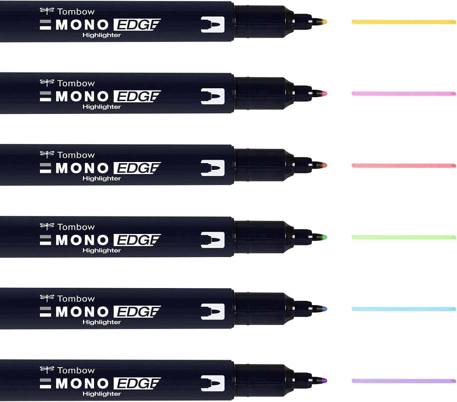 Tombow MONO edge highlighter with two tips, purple, chisel tip and fineliner tip, quick-drying - Image 5