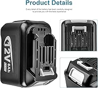 Vista 5 de Futurebatt 2-Pack 12V High-Output 6.0Ah Battery for Makita BL1021B BL1041B Power Tools 12-Volt max CXT Lithium-Ion Battery