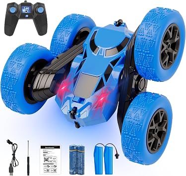 Remote Control Car, RC Cars Toys for Kids Ages 6-12, 2.4GHz RC Stunt Truck with 360 Double-Sided Flips, 4WD Off-Road Racing, Christmas Birthday Gifts for 3 4 5 6 7 5-7 6-8 8-10 Year Old Boys Girls