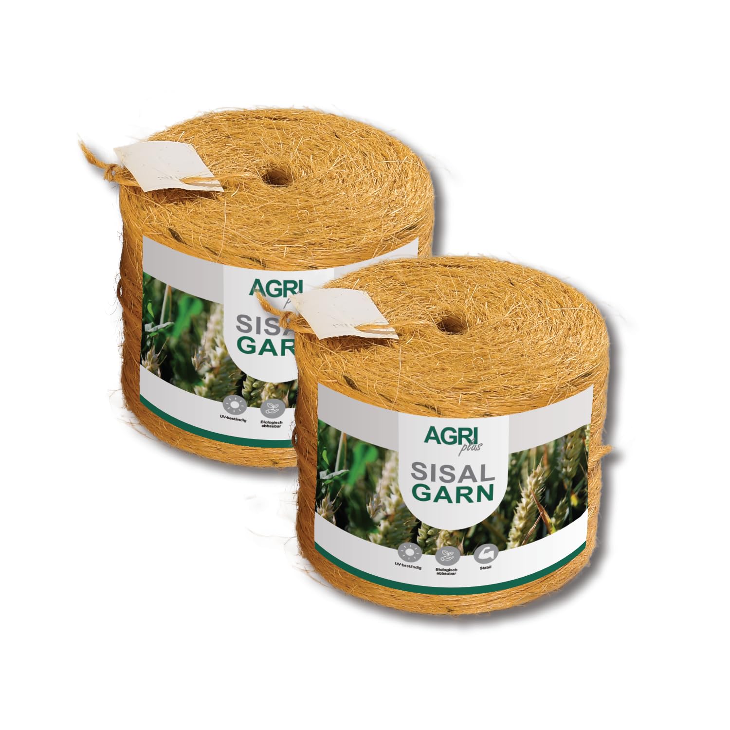 1 Enorme Paquete de 6 Unidades = 7560 m, Hilo de compresión, Hilo de sisal ecológico, 300 m/kg, Hilo de jardín, Hilo de unión, Hilo de Atar, cordón para Paquete, cordón para Atar