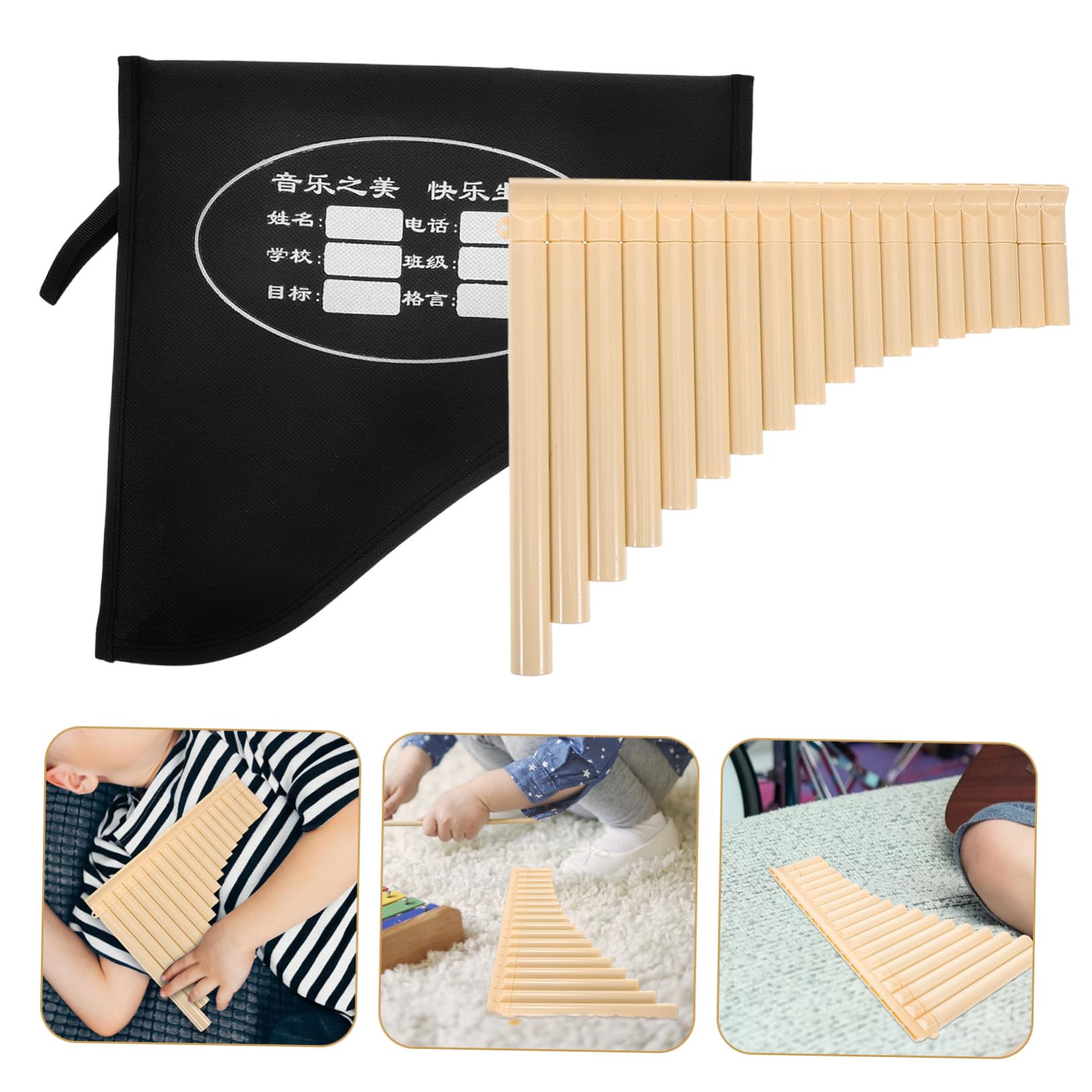 BESTonZON Flauto di Pan in Plastica Abs 18 Tubi Leggero e Adatto ai Principianti Strumento Musicale Tradizionale la Pratica e L'apprendimento Scolastico