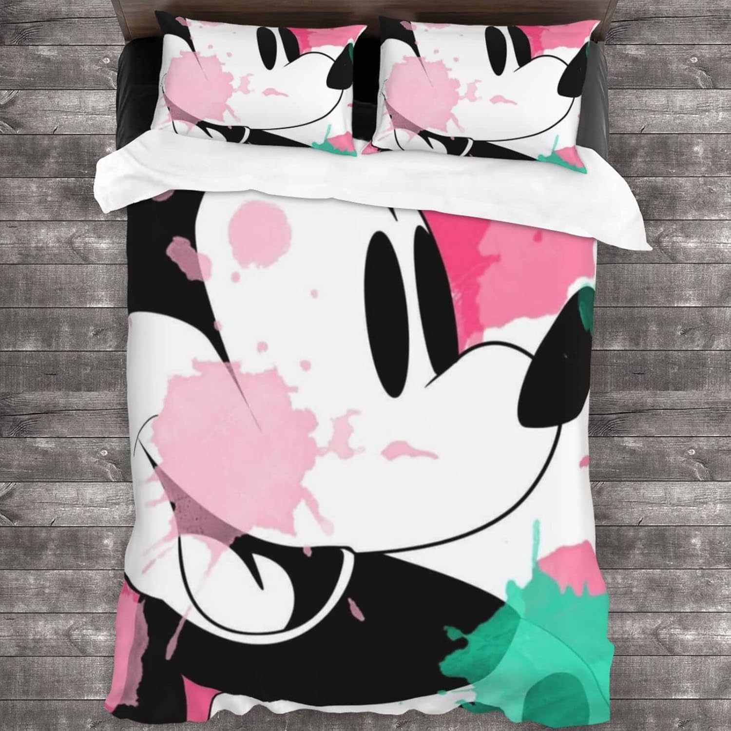 ディズニー ミッキーマウス 布団カバー 3点セット シングル 寝具カバーセット 掛け布団カバー ボックスシーツ 枕カバー 洋式 和式兼用 ベッド用 防ダニ 洗い替え速乾タイプ 布団 カバー 長218cm 幅177cm 寝具カバーセット