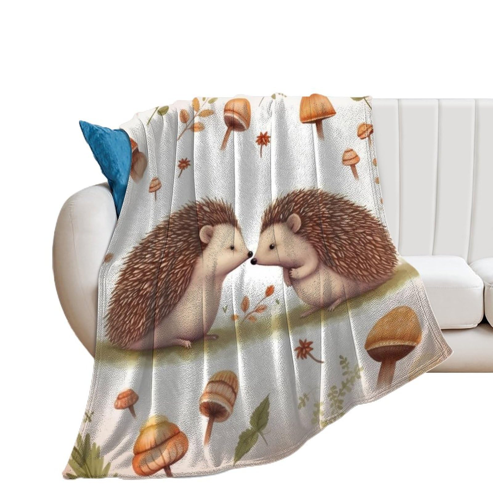 Couverture hérisson cadeau femme idéal et plaid doux pour lit et voyage