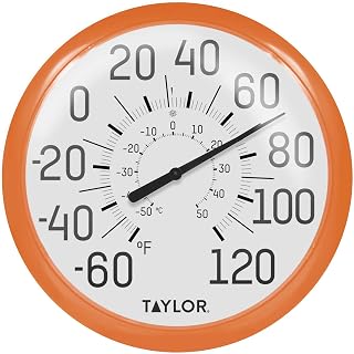 Taylor Precision Products Big and Bold Dial Thermometer (13.25-Inch, Orange)