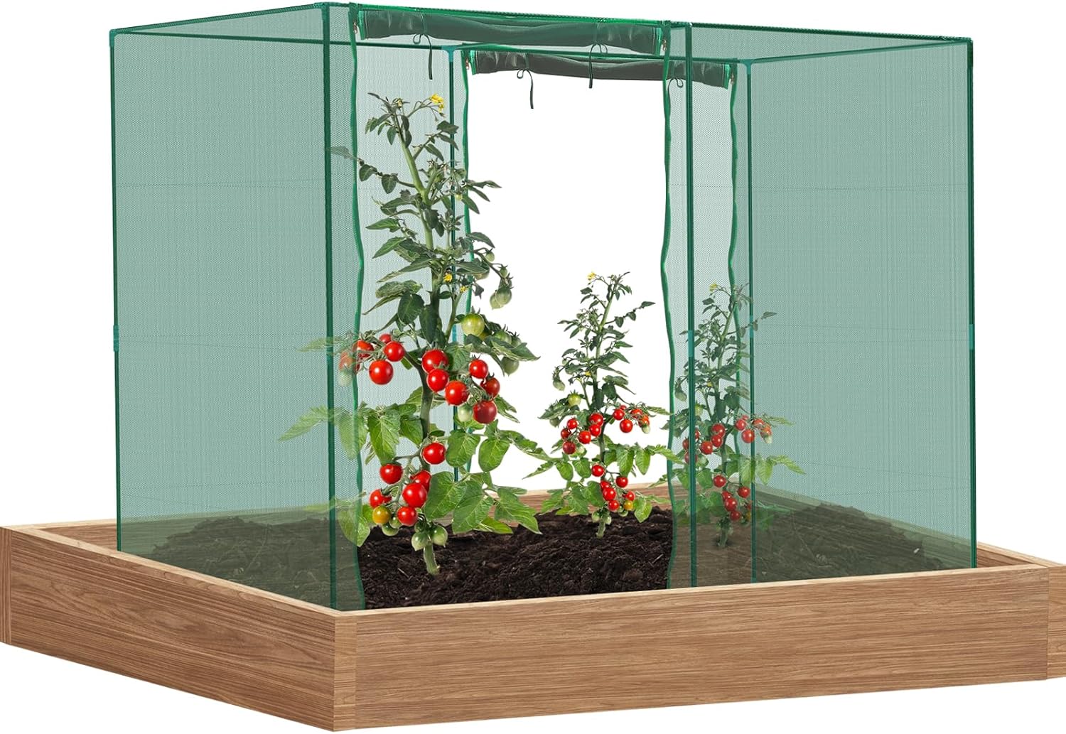 6.5 x 10 x 6 Ft Crop Cage for Garden Plants – Plant Protection Tent with Zippered Door, Raised Bed Cover & Sturdy Frame – Wind-Resistant Garden Bed Cover for Outdoor Vegetables & Flowers