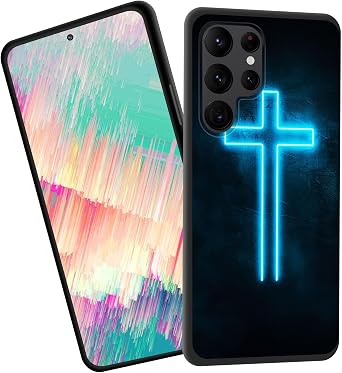 for Galaxy S24 Ultra Case,Slim Shockproof TPU Soft Rubber Silicone Cover Phone Case for Samsung Galaxy S24 Ultra,Blue Light Cross