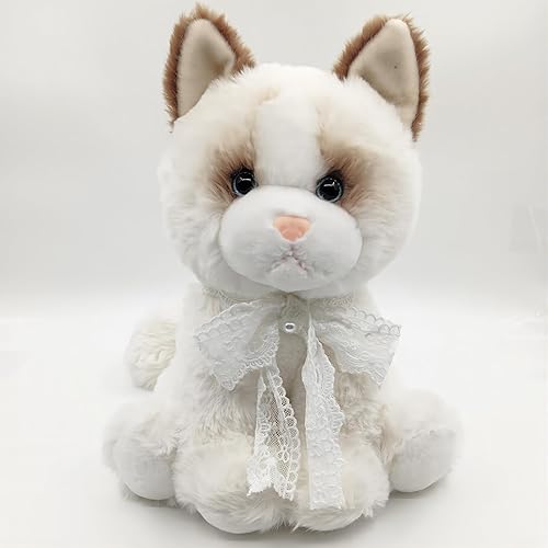 Muñecas de peluche de gato Ragdoll gris de 10 pulgadas, lindo juguete de peluche hecho a mano, adorable Ann Baker gato, regalo de cumpleaños para