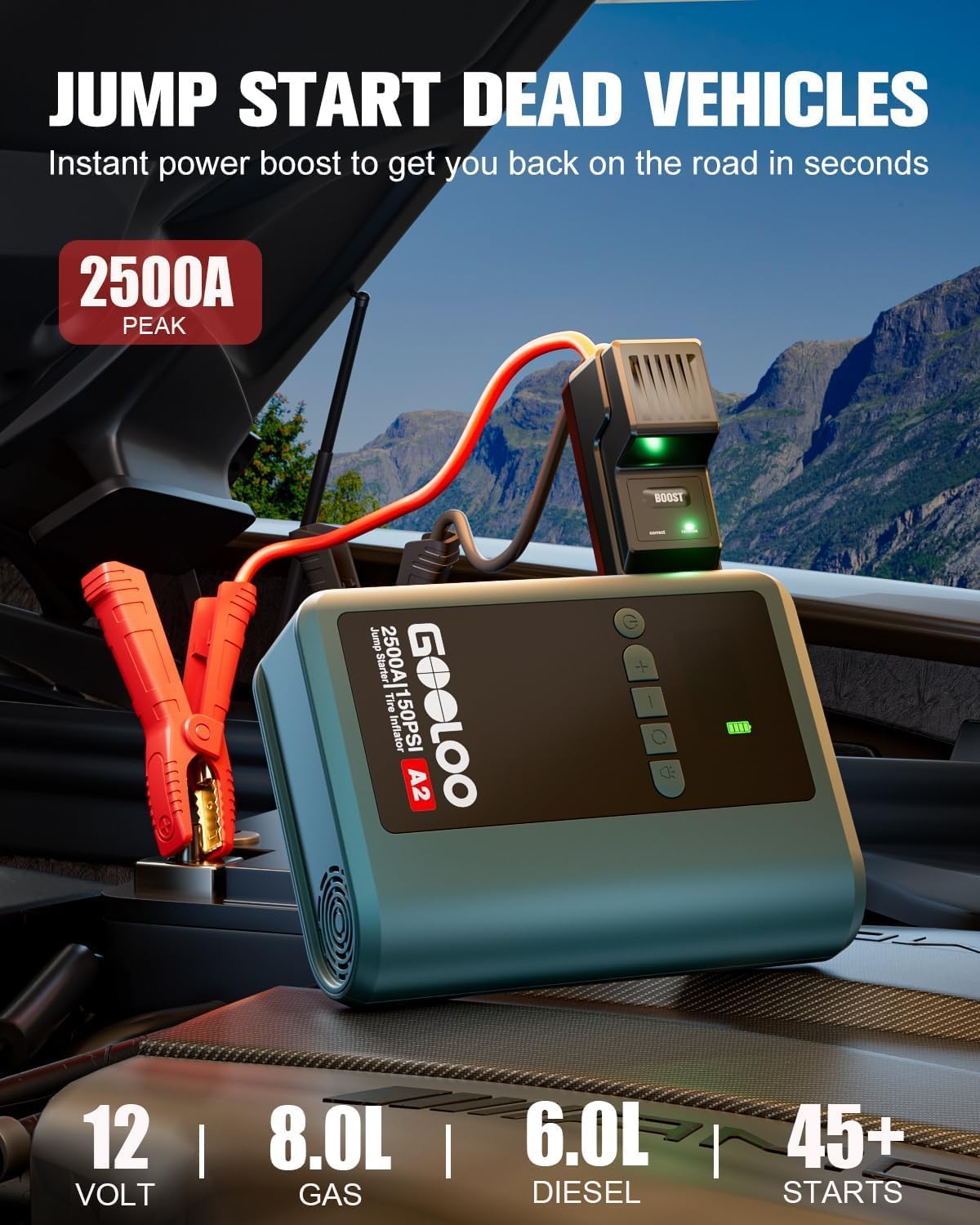 GOOLoo A2 Jump Starting a Vehicle