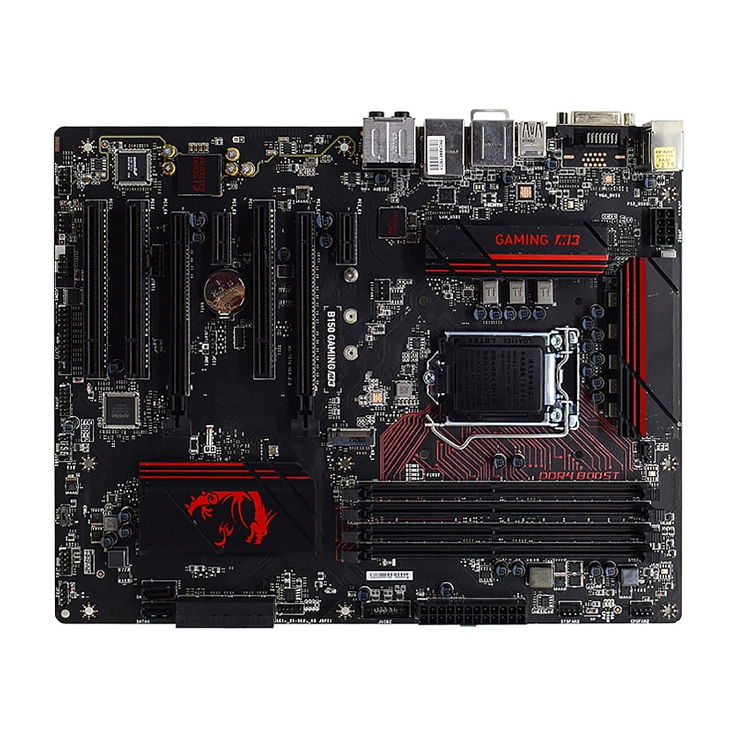 BNVXR Computer Motherboard Fit for MSI B150 Gaming M3 B150 Motherboard LGA 1151 DDR4 RAM Support I7 7700K I5 6600K CPUs 64G M.2 SATA3 PCI-E 3.0 DVI HDMI USB3.1 ATX