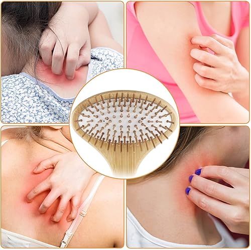 Miniatura 5 de Rascador de espalda curvada de bambú de gran tamaño, 104 puntos de madera grandes que proporcionan alivio instantáneo de la picazón, mango curvado y