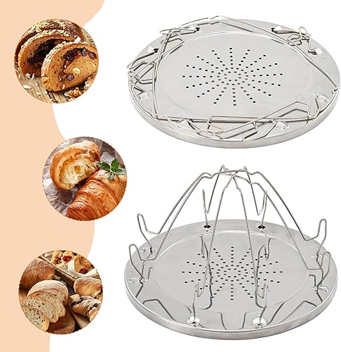 Miniatura 5 de Tostadora de campamento de 4 rebanadas con guantes de horno y cuchillo de mantequilla, tostadora plegable de acero inoxidable para estufa de gas,