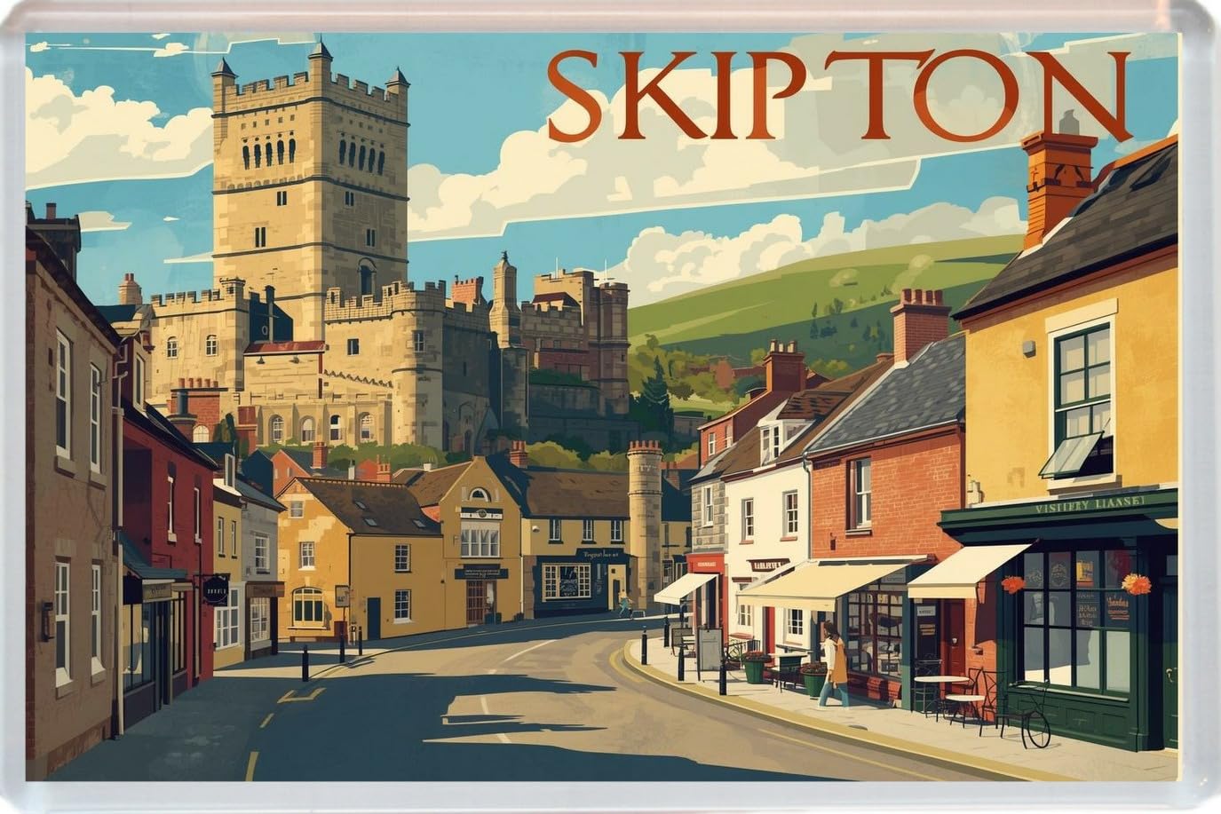 Baked Bean Store Multicolor Skipton - Yorkshire - Jumbo Artistic Fridge Magnet 96 X 67Mm Bbsfhm3619