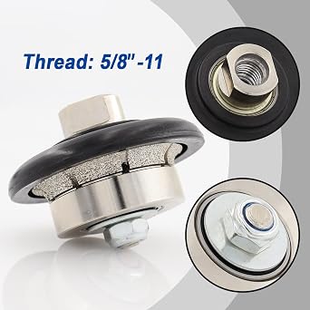 B5 Diamond Router Bits Hand Profile Wheel Profiler Vacuum Brazed for Granite Concrete Marble Edge 5/8-11 Thread (B5)