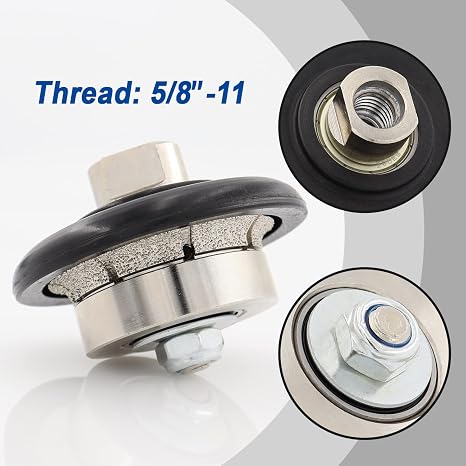 B5 Diamond Router Bits Hand Profile Wheel Profiler Vacuum Brazed for Granite Concrete Marble Edge 5/8-11 Thread (B5)