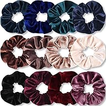 Kavya 12 Pcs Chouchou Cheveux Femme Velours Chouchou Satin Scrunchies Tie Dye Élastiques Cheveux Accessoire Cheveux
