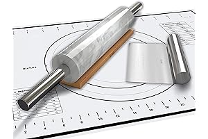 White Marble Rolling Pin - Perfect Dough Roller for Bakers