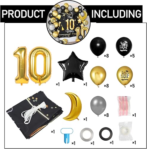 Miniatura 52 de Juego de globos dorados de feliz cumpleaños número 31 – Saludos a los 31 años de edad, guirnalda temática de fiesta con estrellas y luna, decoración