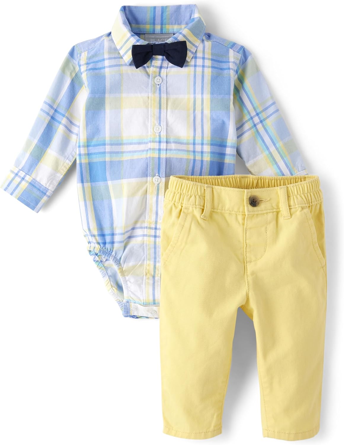 The Children's Place baby-boys And Newborn Button Down Shirt and Pants, 2 Piece Outfit