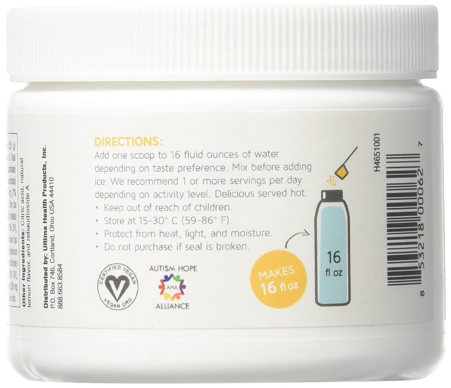 Ultima Replenisher Electrolyte Powder 30 Serving Canister, Lemonade, 3.7 Ounce (2-Pack)