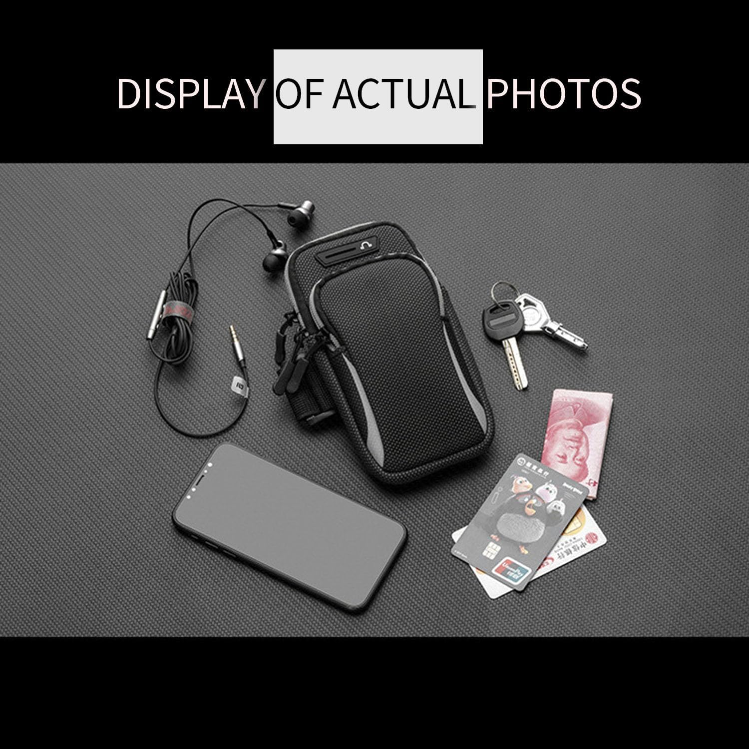 Phone Holder Arm Bands, Small Crossbody Shoulder Holsters Bag with Arm Band,Arm Band Sleeve Fit Sport Gym Hiking Black (Black) - Image 5