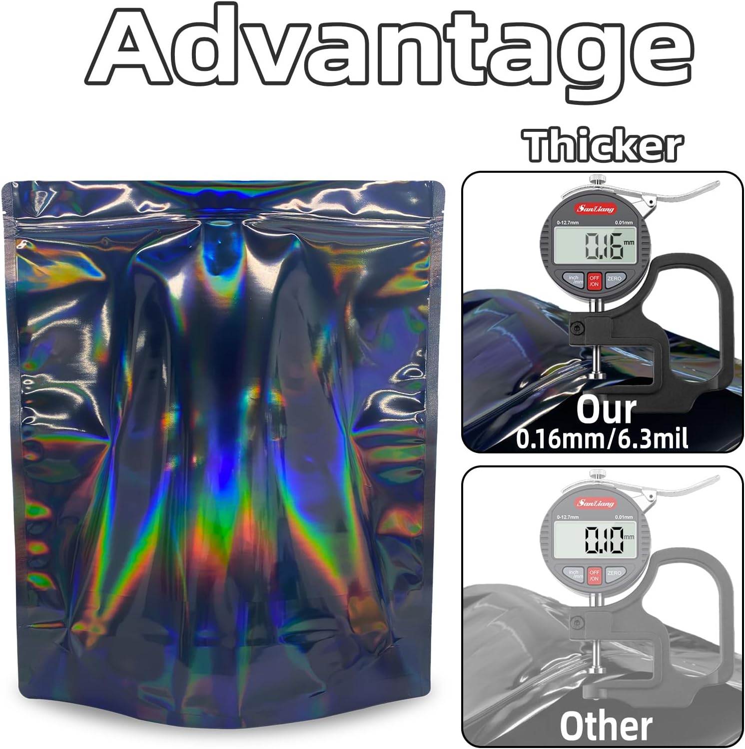 100 Pack Pound Mylar Bag, Large Resealable Bags, Stand-up thick zipper bags for Food Storage, Heat Sealable Foil Pouch Packaging Supplies for Cookies, Coffee, and Tea (Dark Blue, 14"x16.5")