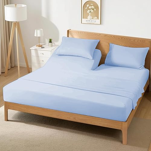 Miniatura 6 de Juego de sábanas de tamaño King dividido superior para camas ajustables, juego de sábanas de tamaño King con media división para camas ajustables,