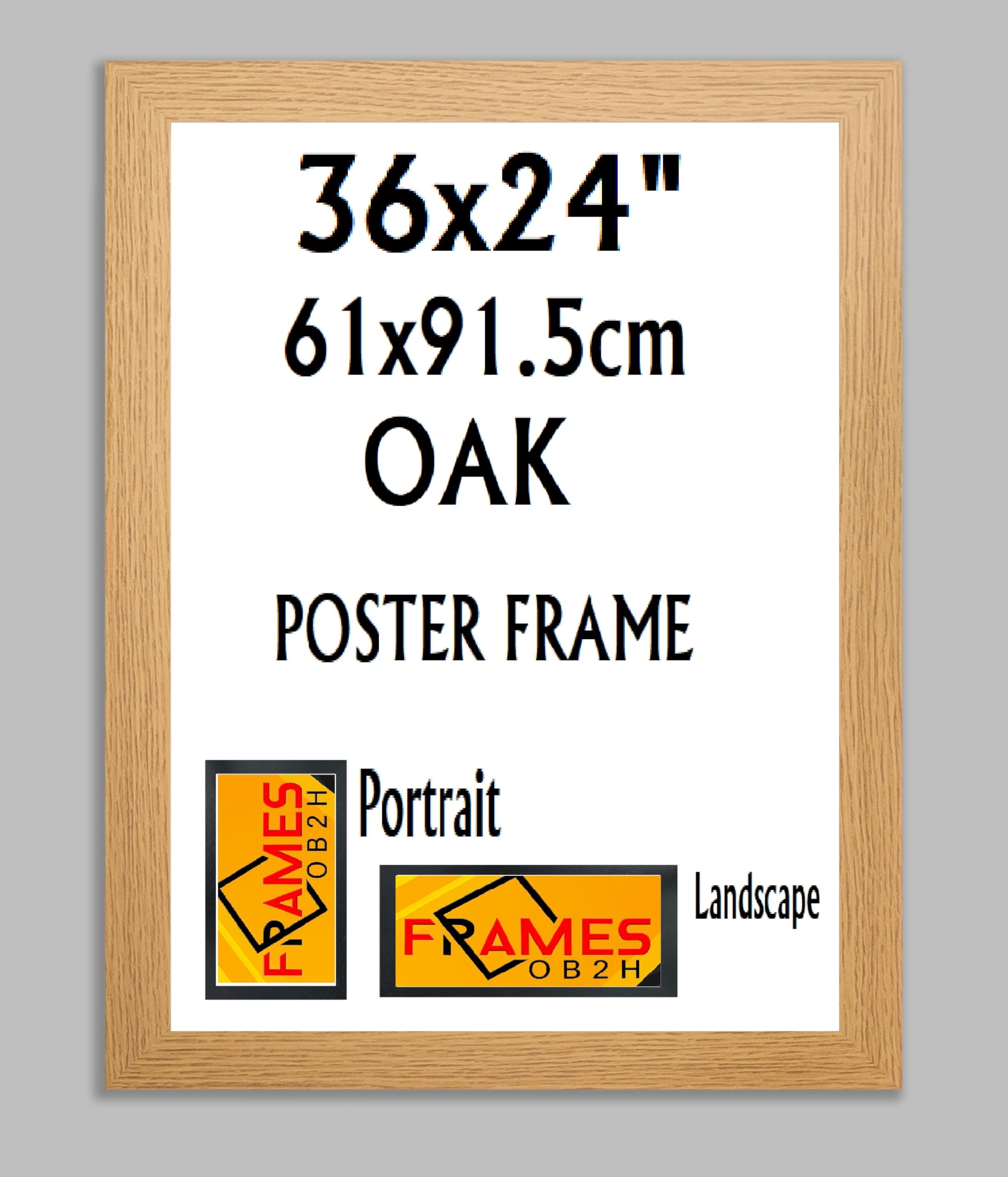 Black,Oak, Photo,Picture,Poster Frames, Portrait and Landscape Shatterproof Acrylic Glass Wall Hanging Frames (Oak, 61x91.5cm(36x24))