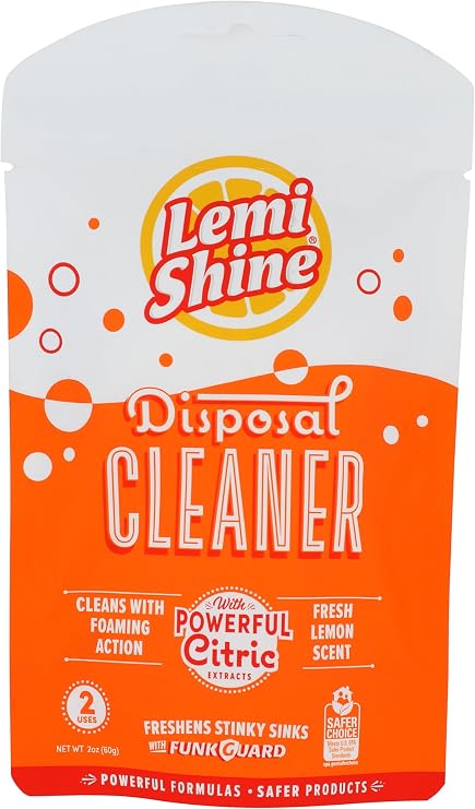 منظف التخلص من القمامة من Lemi Shine ومزيل العرق مدعوم بحمض الستريك | منظف الرغوة للتخلص من القمامة مع رائحة الليمون الطبيعية الطازجة ( 2 Count )