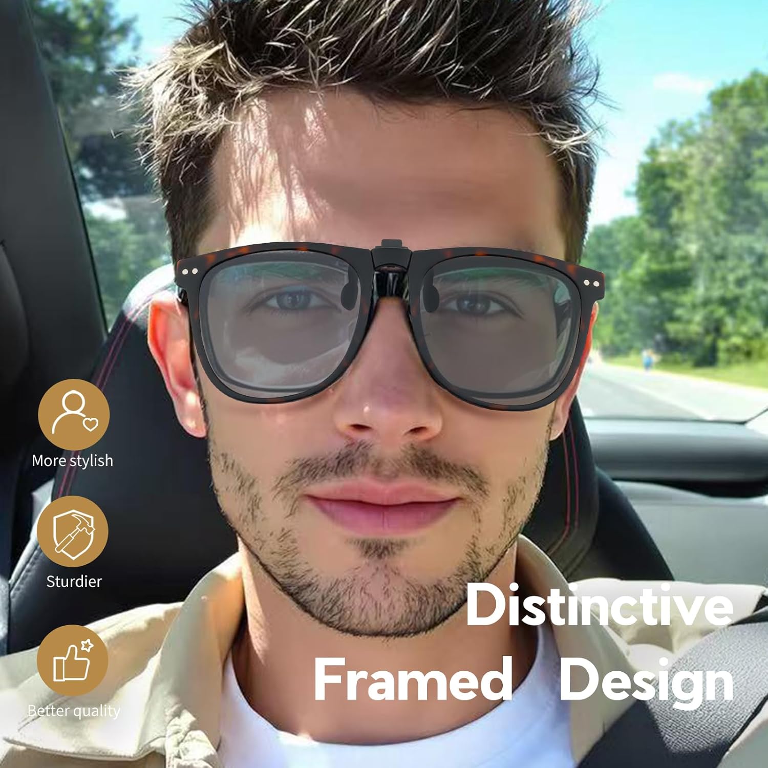 Solsun Polarized Clip on Sunglasses for Men Women UV Protection Anti Glare Driving Fishing Glasses - Image 2