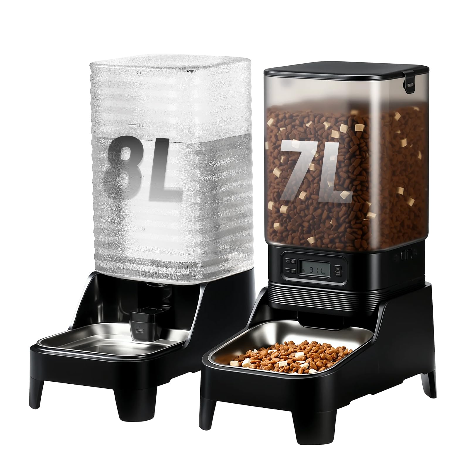 Photo 1 of Marchul 7L/29 Cups Automatic Cat Feeder & 8L Gravity Water Dispenser Set