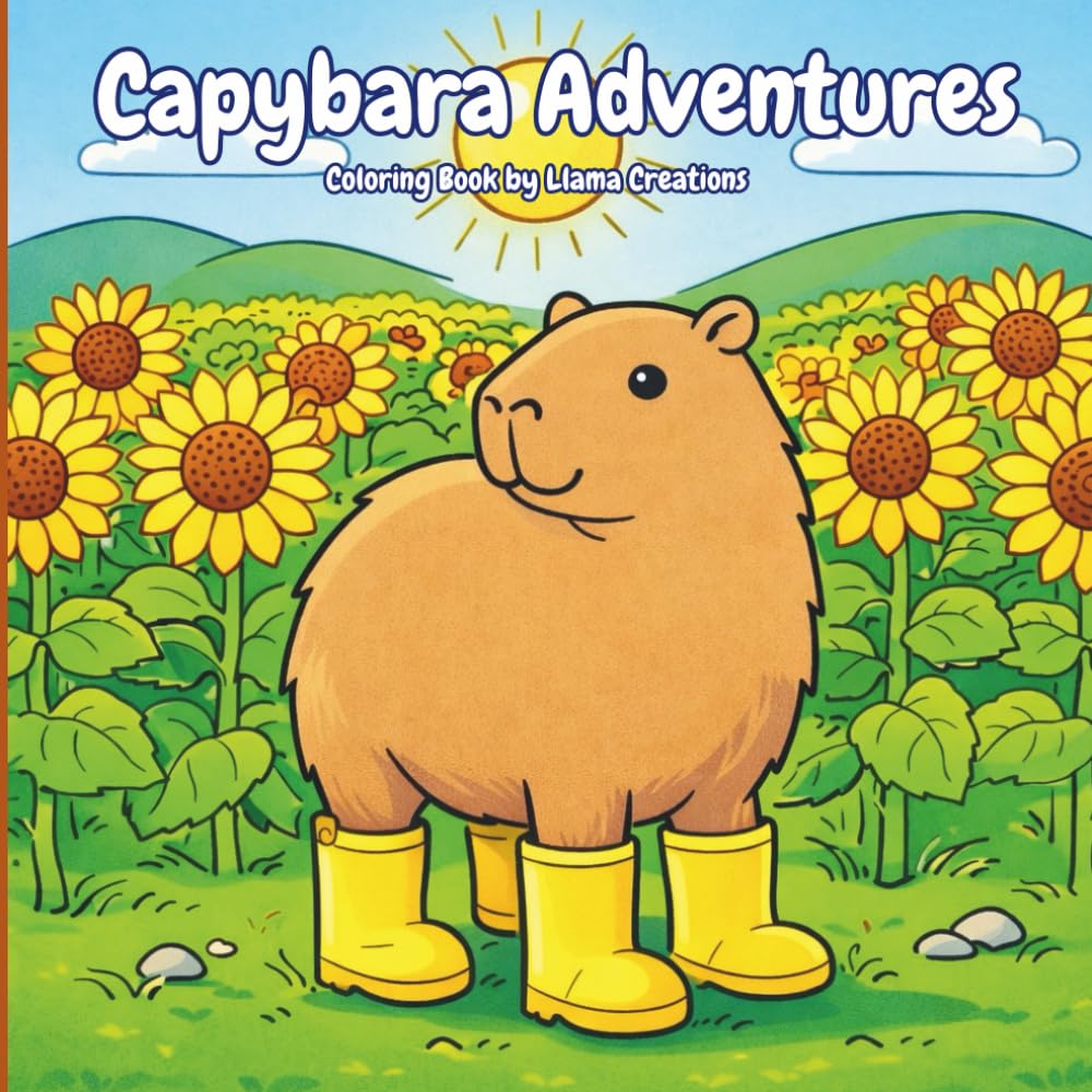 Capybara Adventures Coloring book Featuring Fun, Sports & Leisure for Teens / Kids / Adults